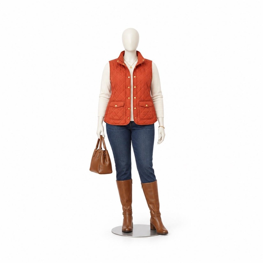 Adrienne Vittadini Quilted Vest — Size Large